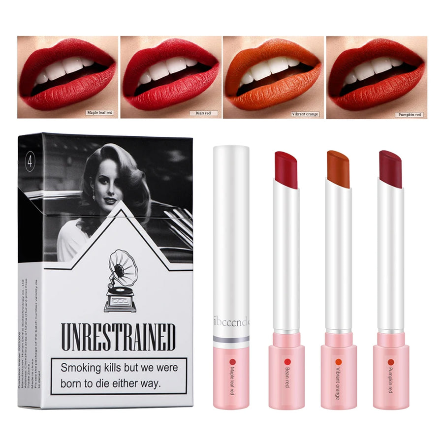 Unrestrained Beauty — Set de 4 Labiales Mate de Larga Duración